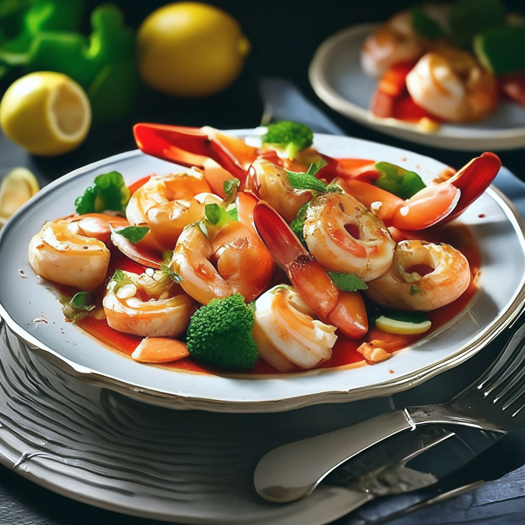 Овощной салат с красной рыбой и креветками – пошаговый рецепт приготовления с фото