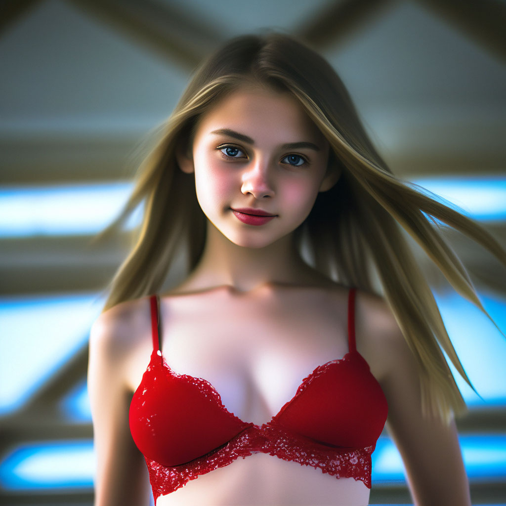 белье 15 лет Beautiful girl with very 15 лет, …» — картинка создана в Шедевруме