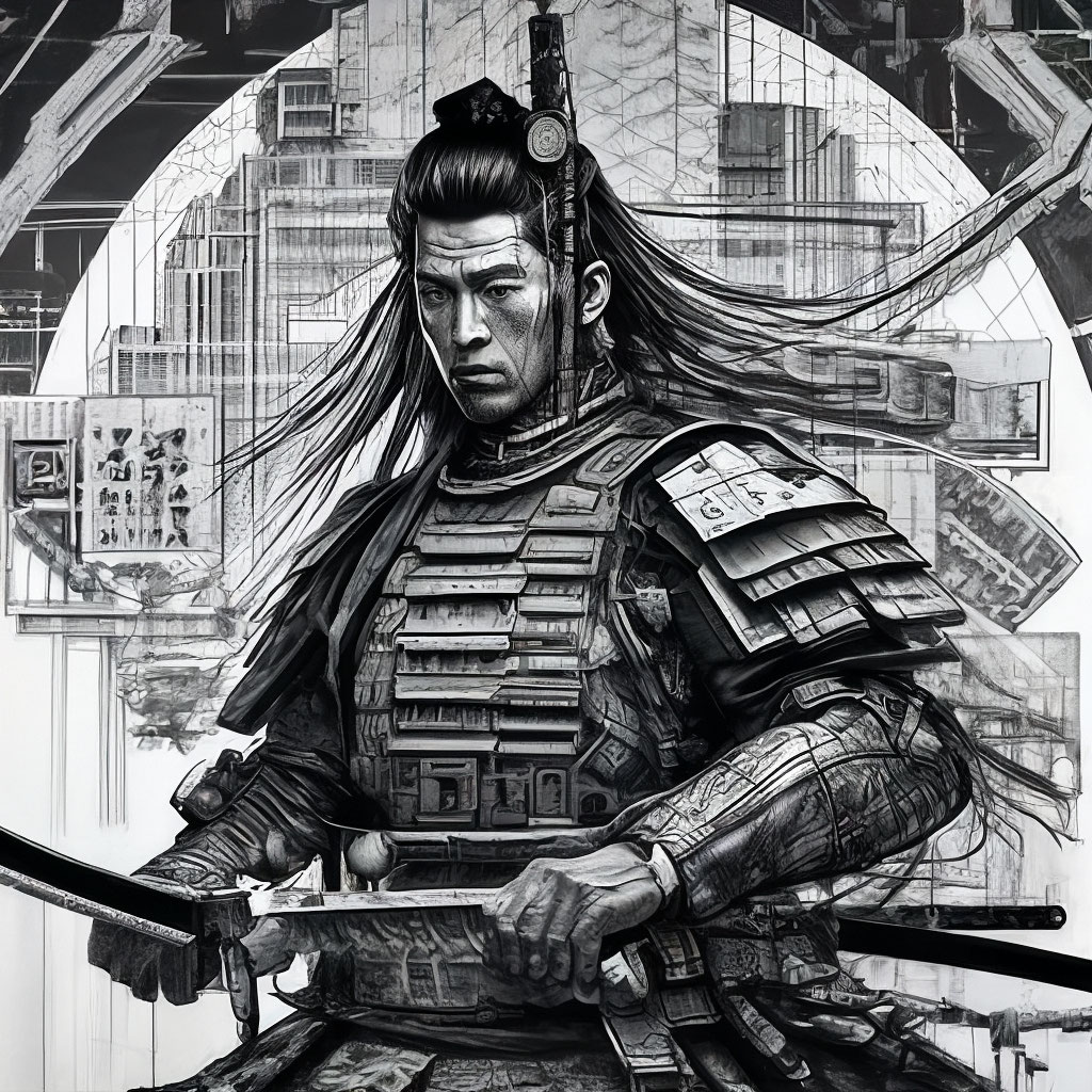 Как нарисовать самурая карандашом поэтапно