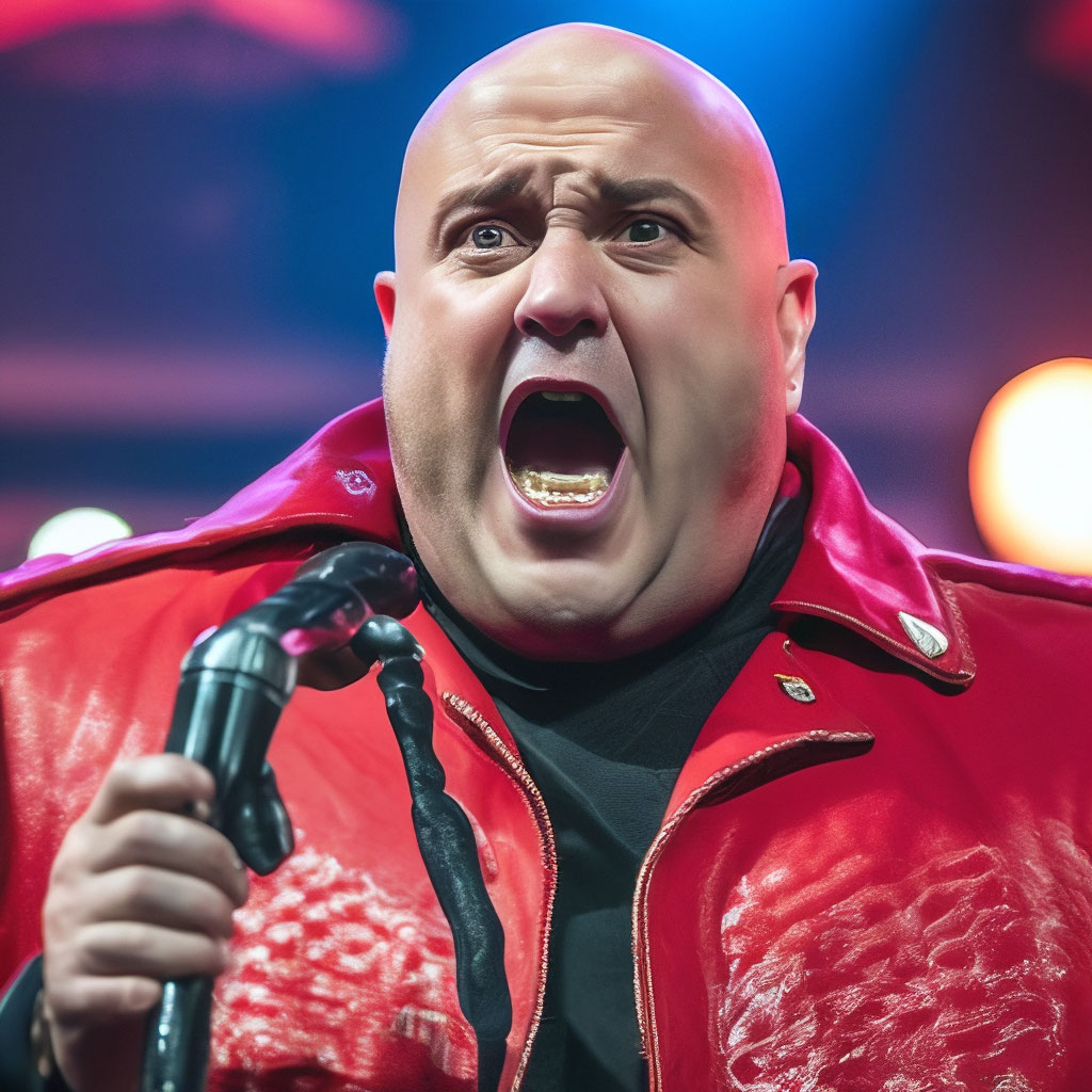 «Мужик, лысый,толстый, красный пиджак…» — создано в Шедевруме