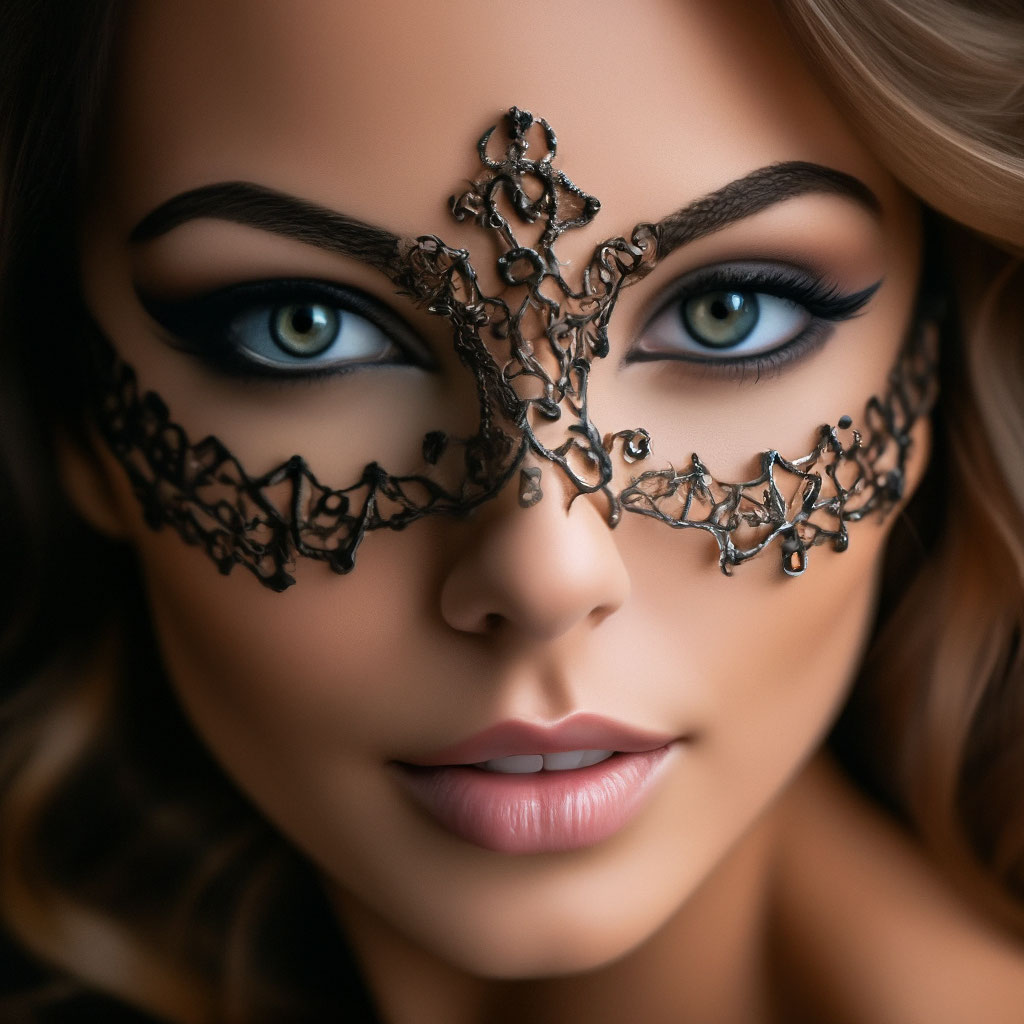 Чёрная ажурная маска на глаза на завязках купить в интернет-магазине steklorez69.ru