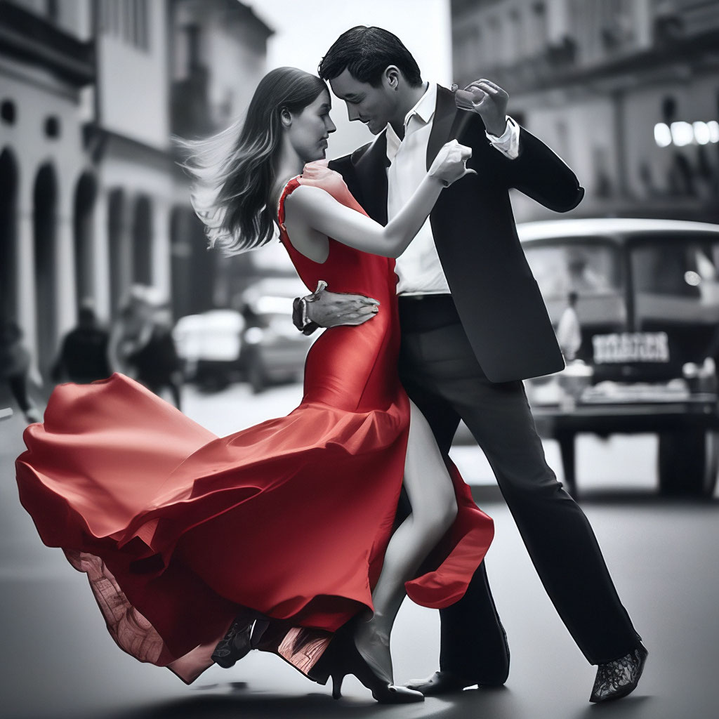 «Девушка с парнем танцуют танго, …» — создано в Шедевруме