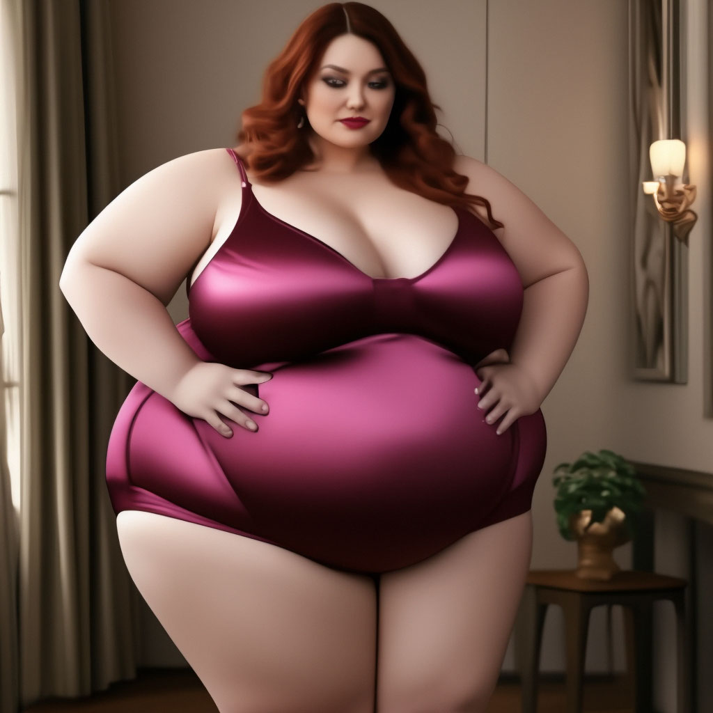 Ssbbw tight satin lingerie