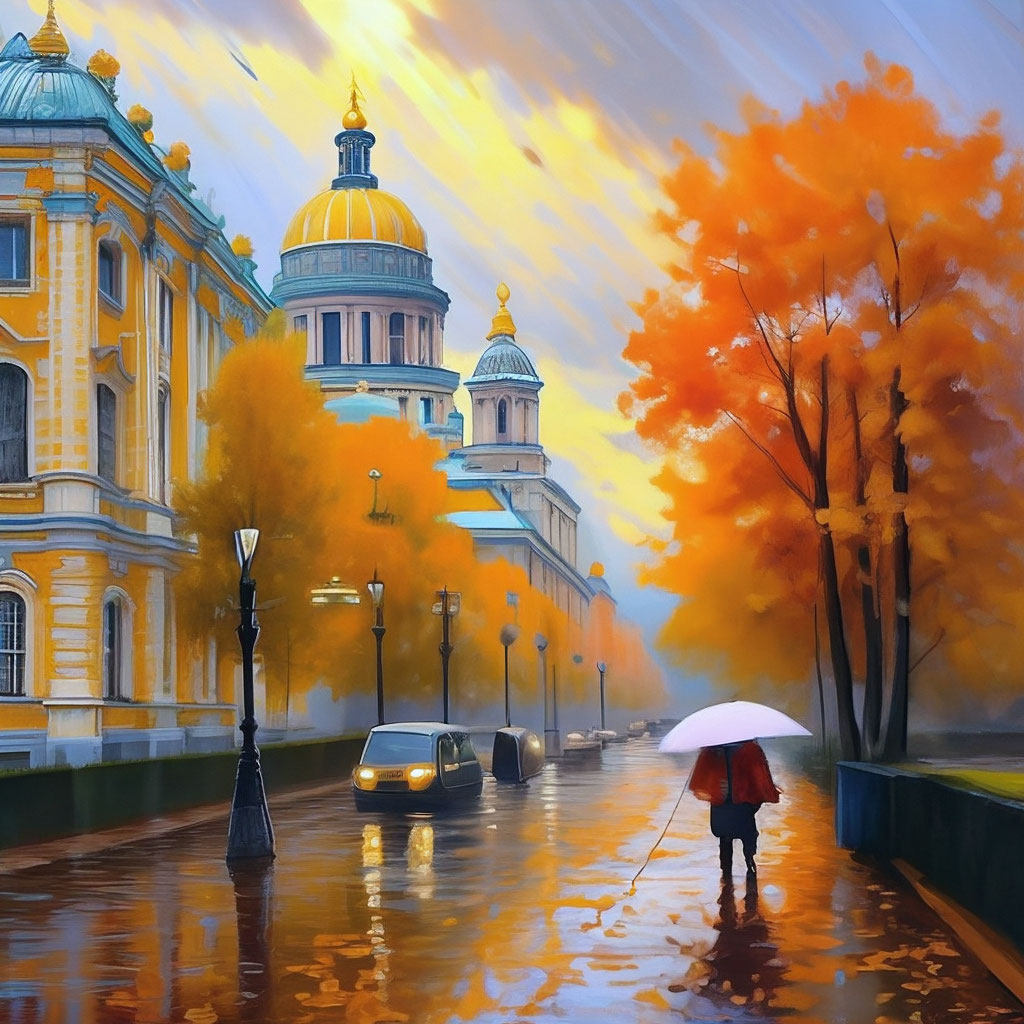 Санкт-Петербург дождь, ветер, яркая …» — создано в Шедевруме