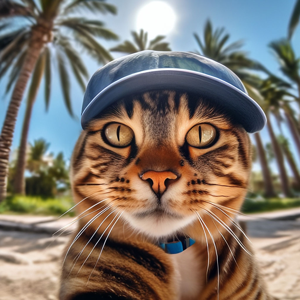 Кот в кепке