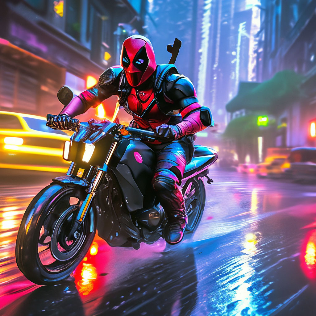 Fondos De Pantalla De Dead Pool 1920x1080 En Motocicleta