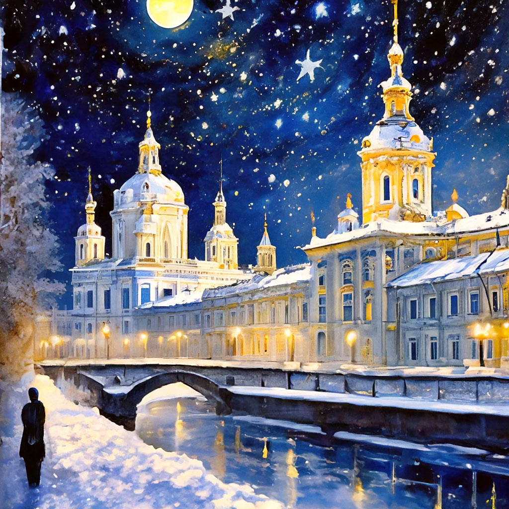 Зимний Петербург зимняя сказка, вечер…» — создано в Шедевруме