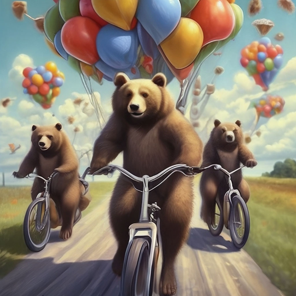«🐾 ехали медведи на велосипеде, а …» — создано в Шедевруме