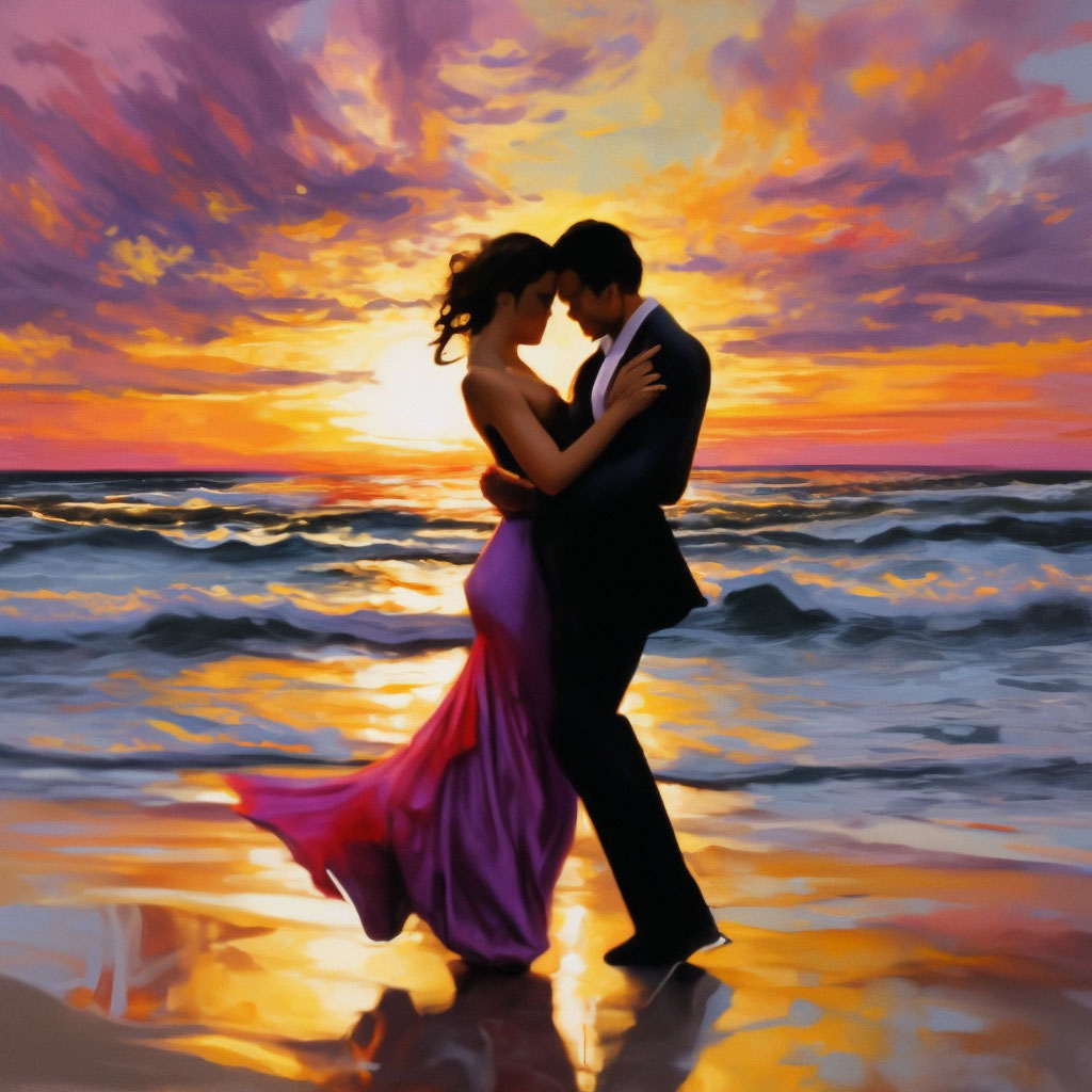 «Страстное танго на пляже, девушка с…» — создано в Шедевруме