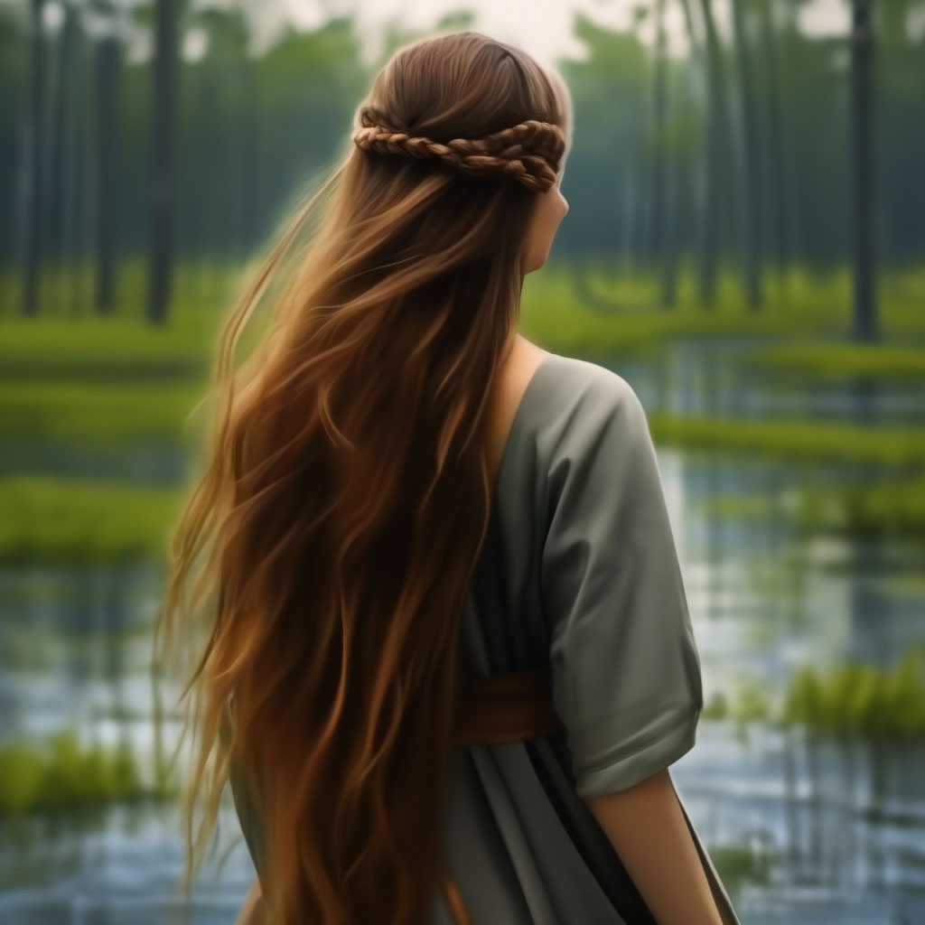 Девушка спиной с длинными волосами фото 