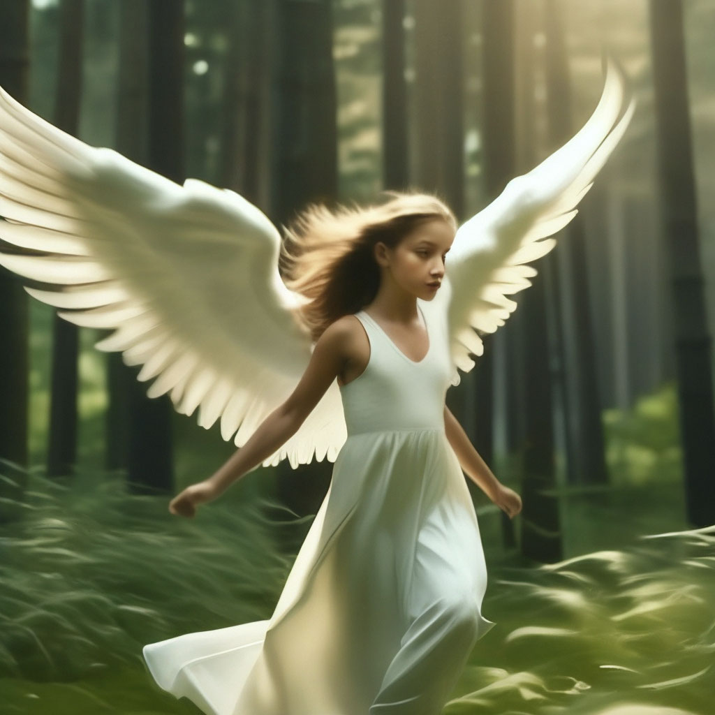 Красивая реалистичная девушка ангел с…» — создано в Шедевруме