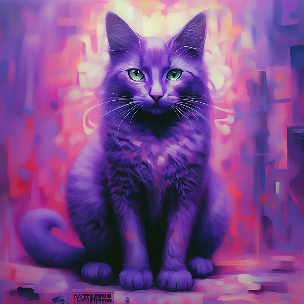 Фиолетовый кот» — создано в Шедевруме