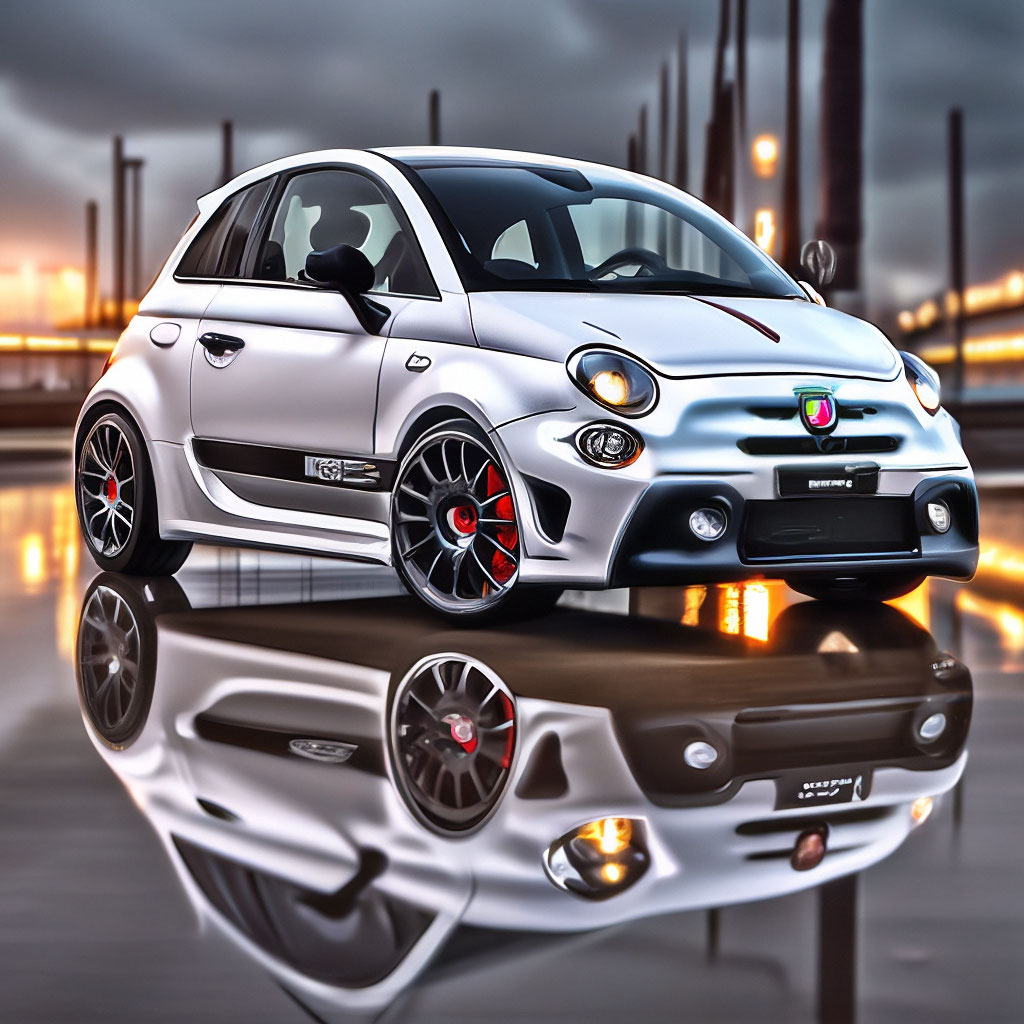 Fiat abarth белого цвета, с черными дисками, … | MXL28» — Шедеврум