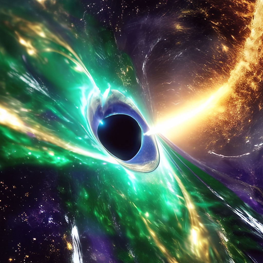 Солнечный ветер и черная дыра …» — создано в Шедевруме
