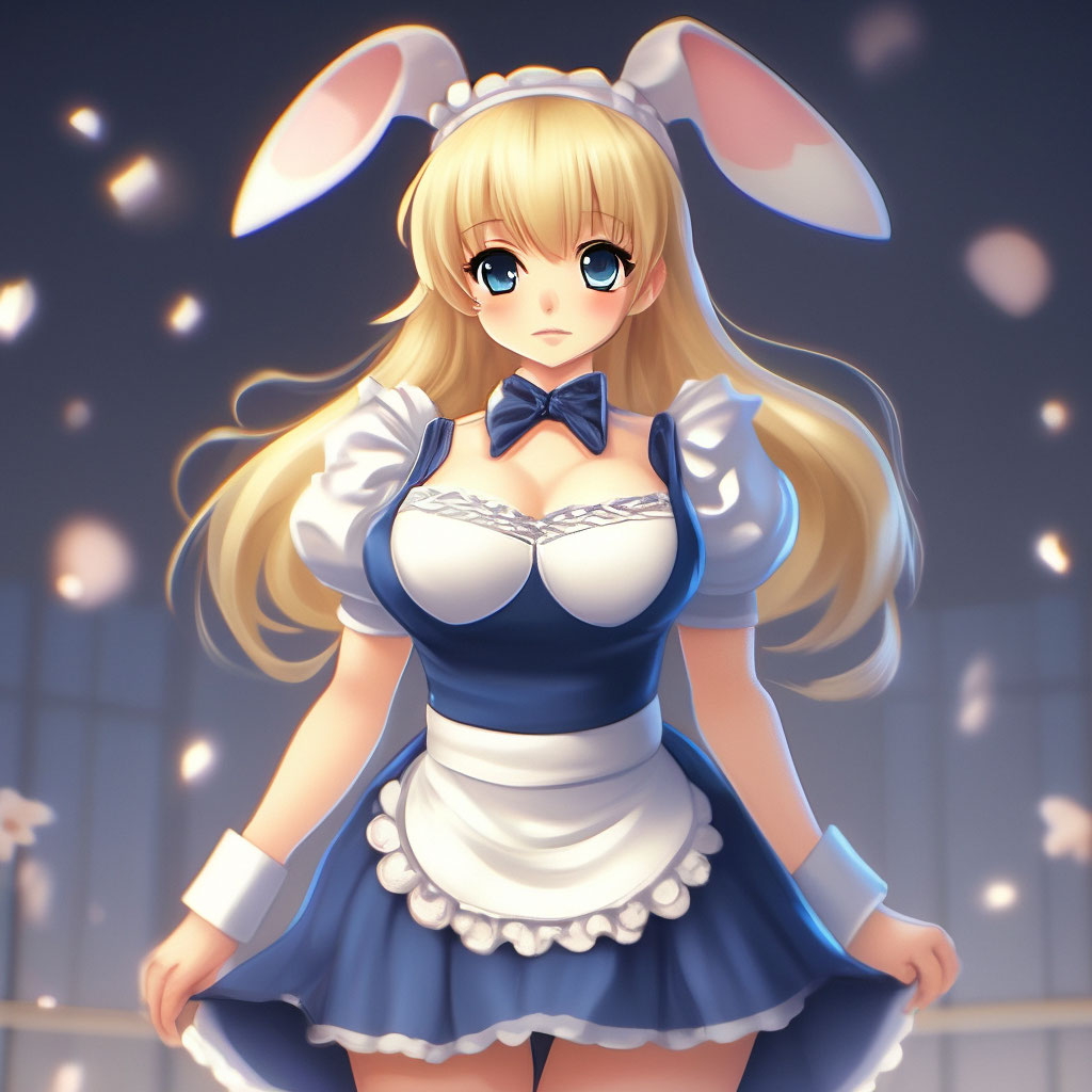 💙✨🐰 аниме девушка, 2D, милая, …» — создано в Шедевруме