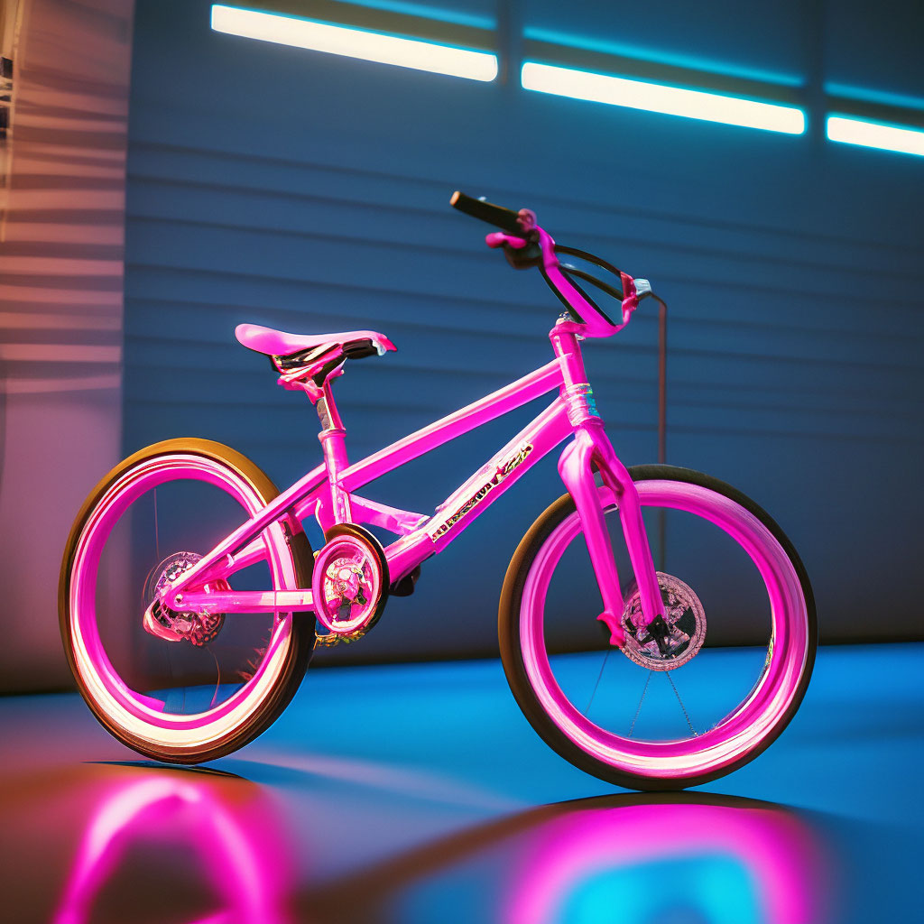 BMX BMX stunt bike frame with pink image created in Shedevrum