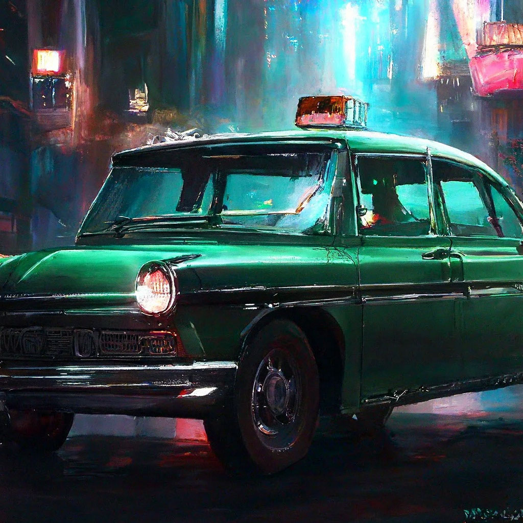 «Зеленоглазое такси» — картинка создана в Шедевруме