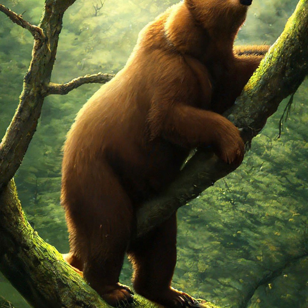 Картина панно медведь из дерева