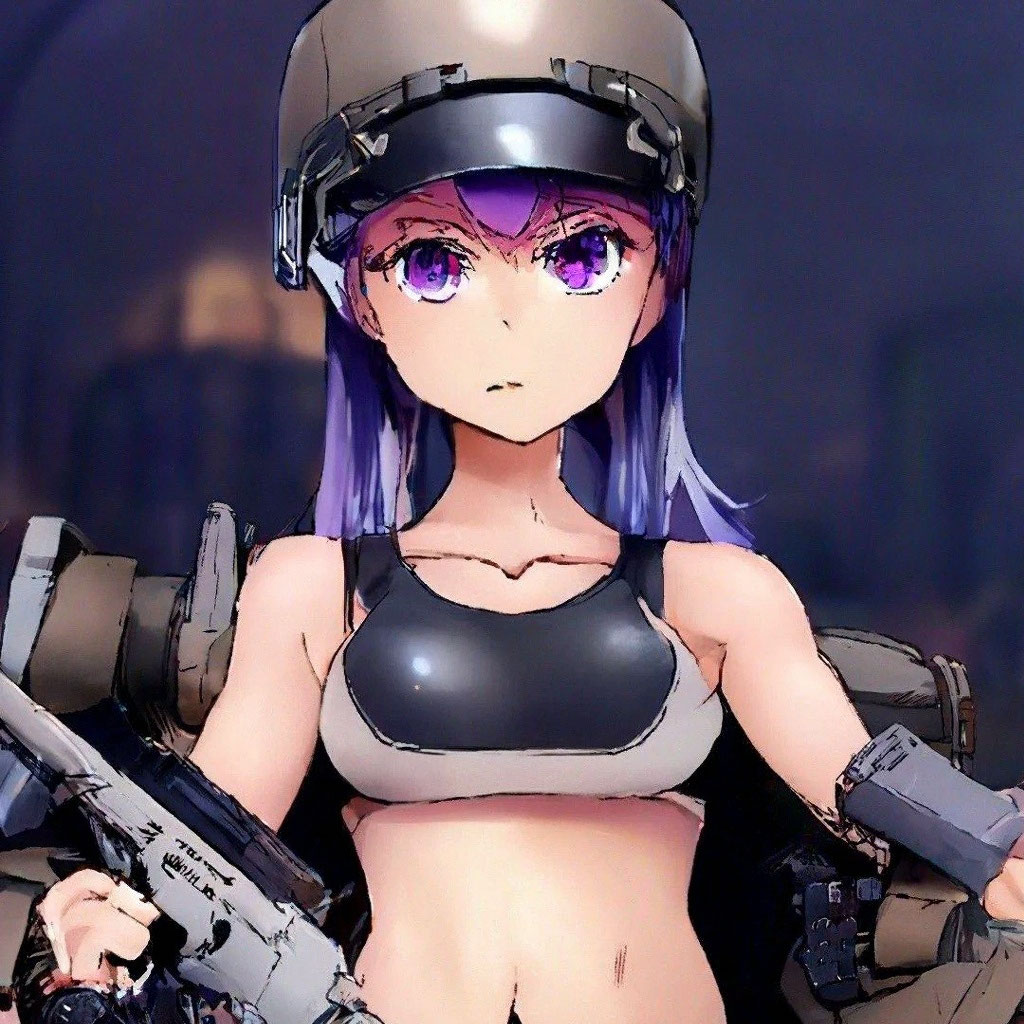 Anime tyanka with ak-47 with … — image created in Shedevrum