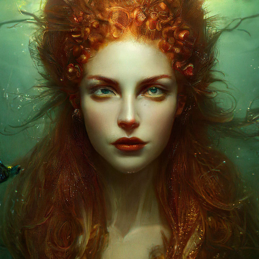 «Русалка, портрет, славянское темное …» — создано в Шедевруме