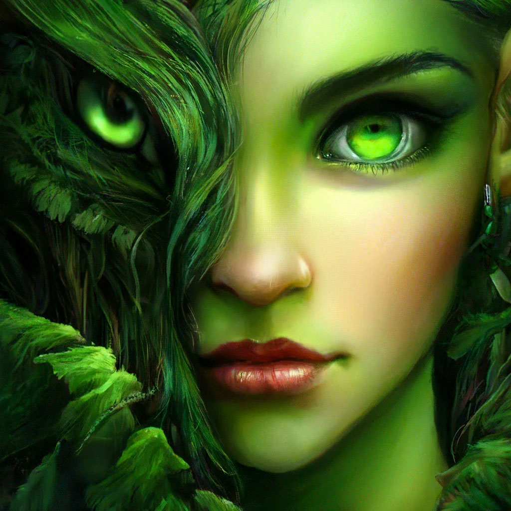 « глаза - темный зеленый лес» — создано в Шедевруме