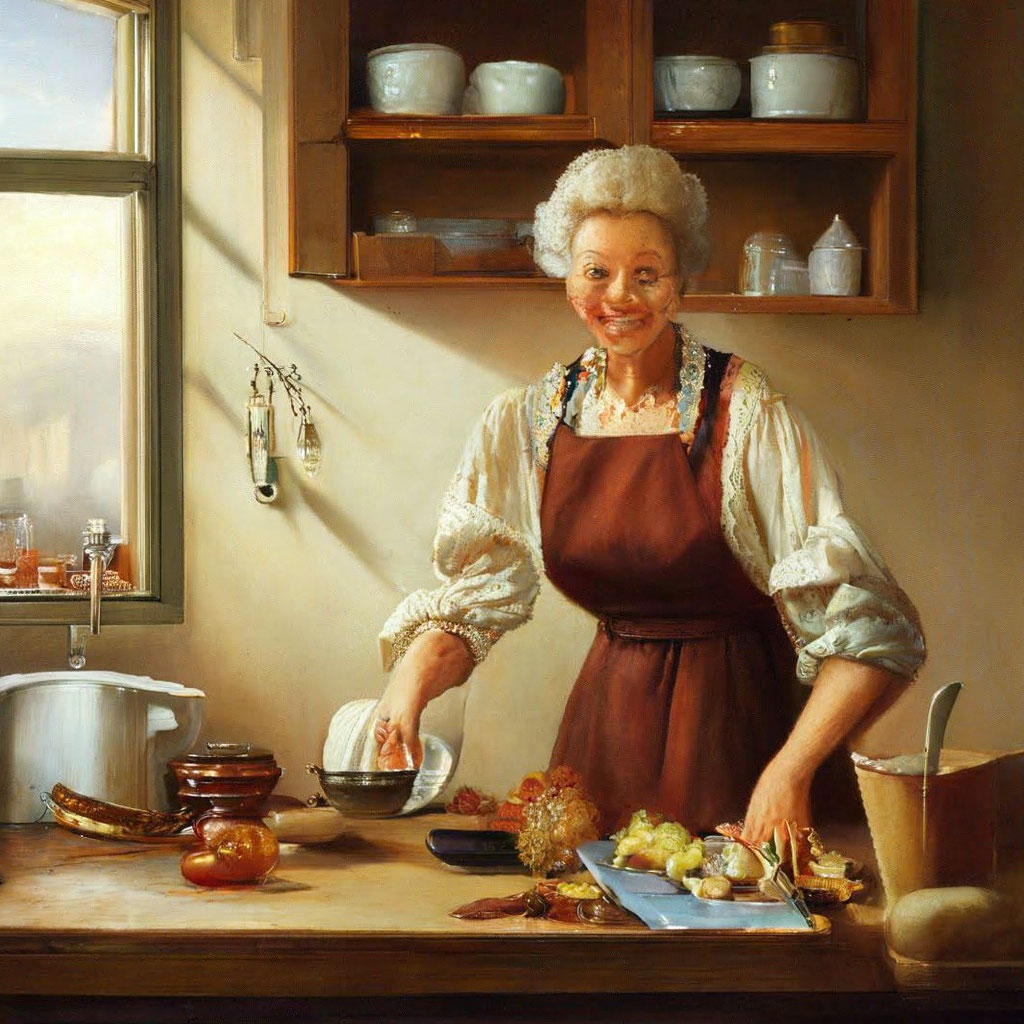 Счастливые муж и жена на кухне за готовкой