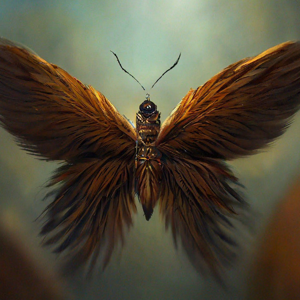 Бабочки из перьев и пуха