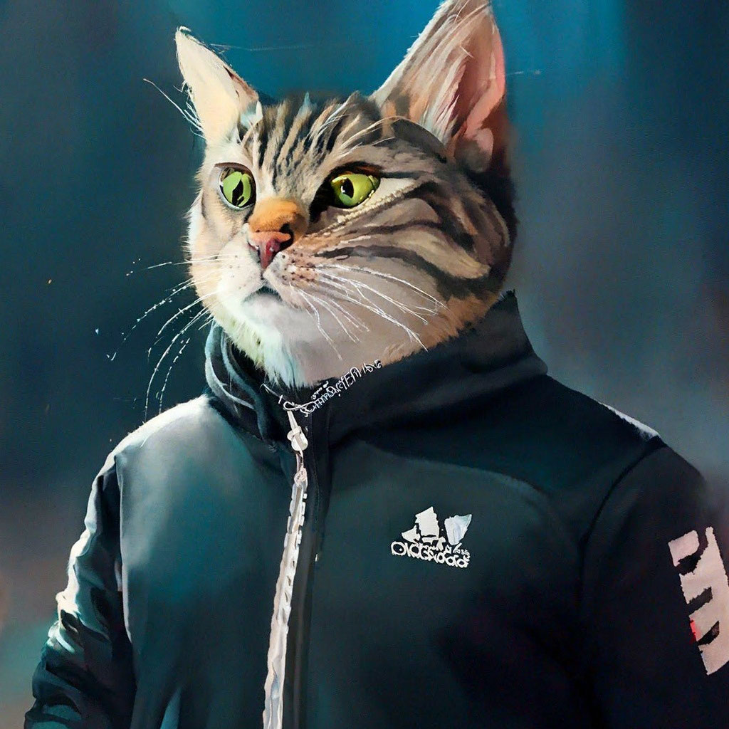 Cat in adidas tracksuit hotsell