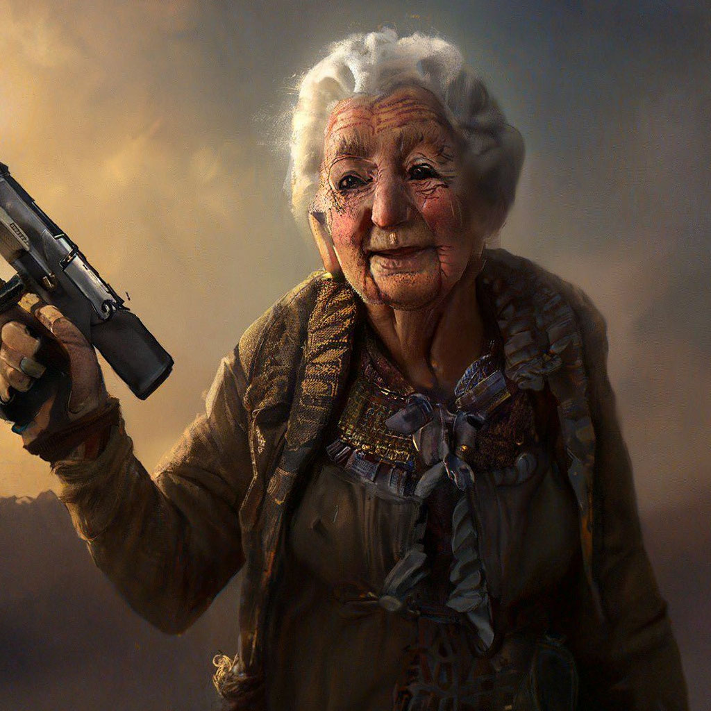 «Бабка с пистолетом» — создано в Шедевруме