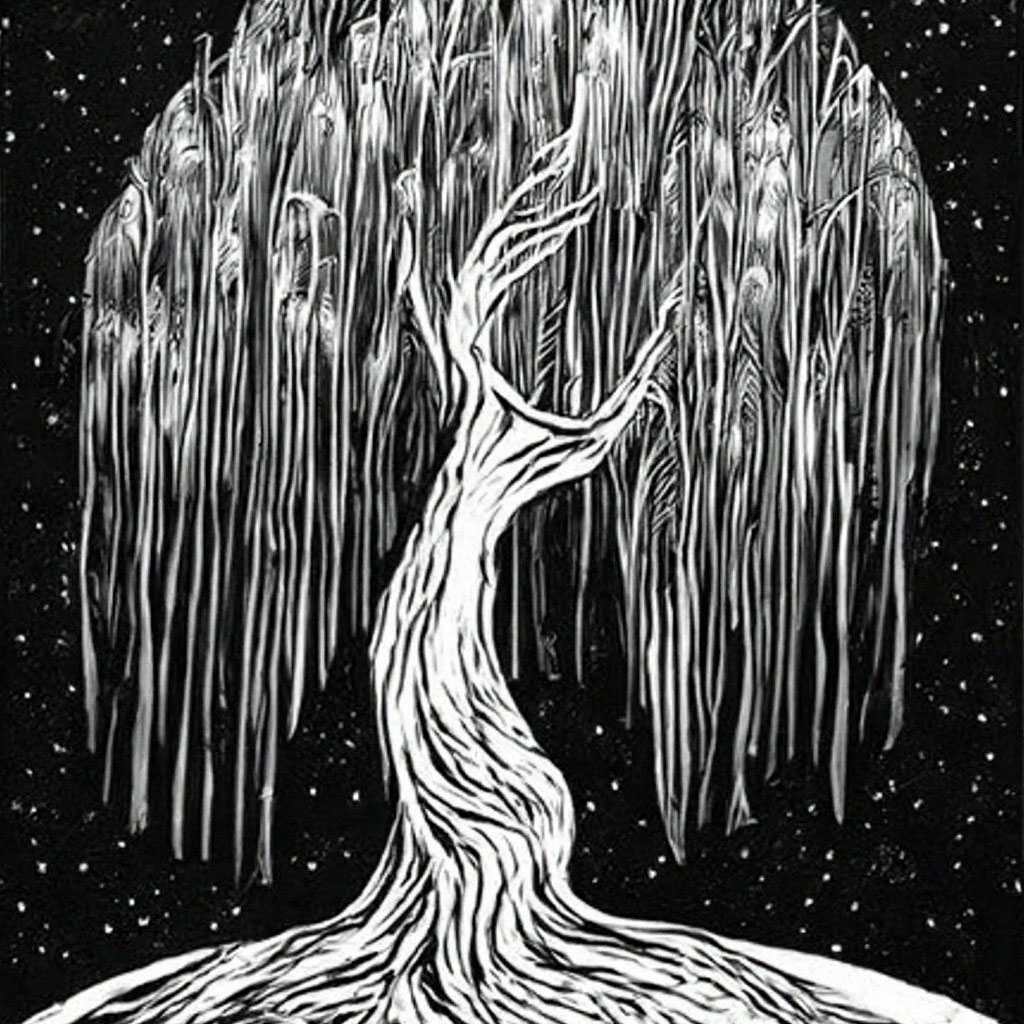 свободно плакучая Ива, рисунок, дерево прозрачное изображение