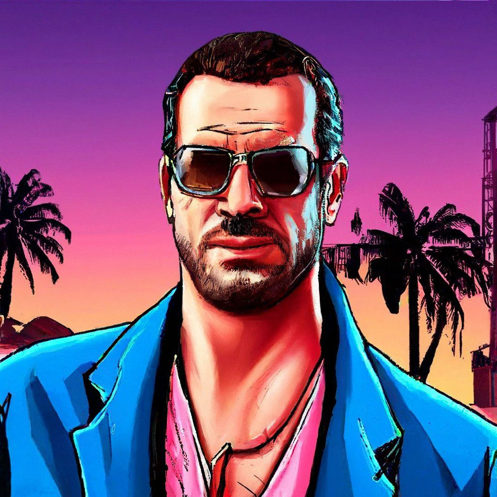 «Очкарик в голубой гавайской рубашке …» — создано в Шедевруме