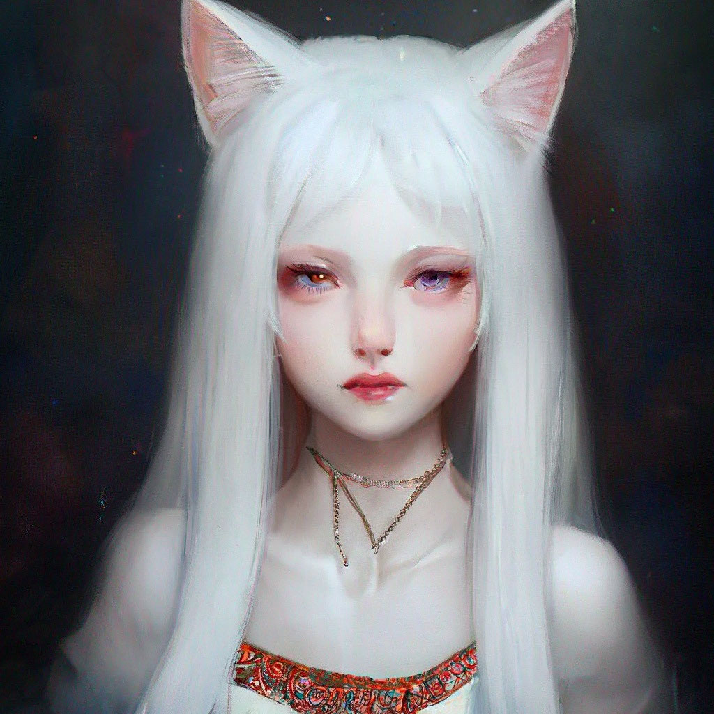 Кот альбинос с красными глазами