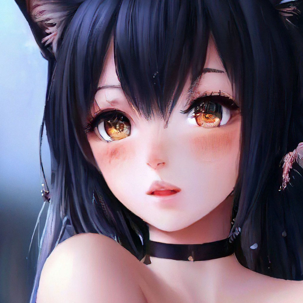 Аниме, лицо девушки, девушка-кошка (…» — создано в Шедевруме