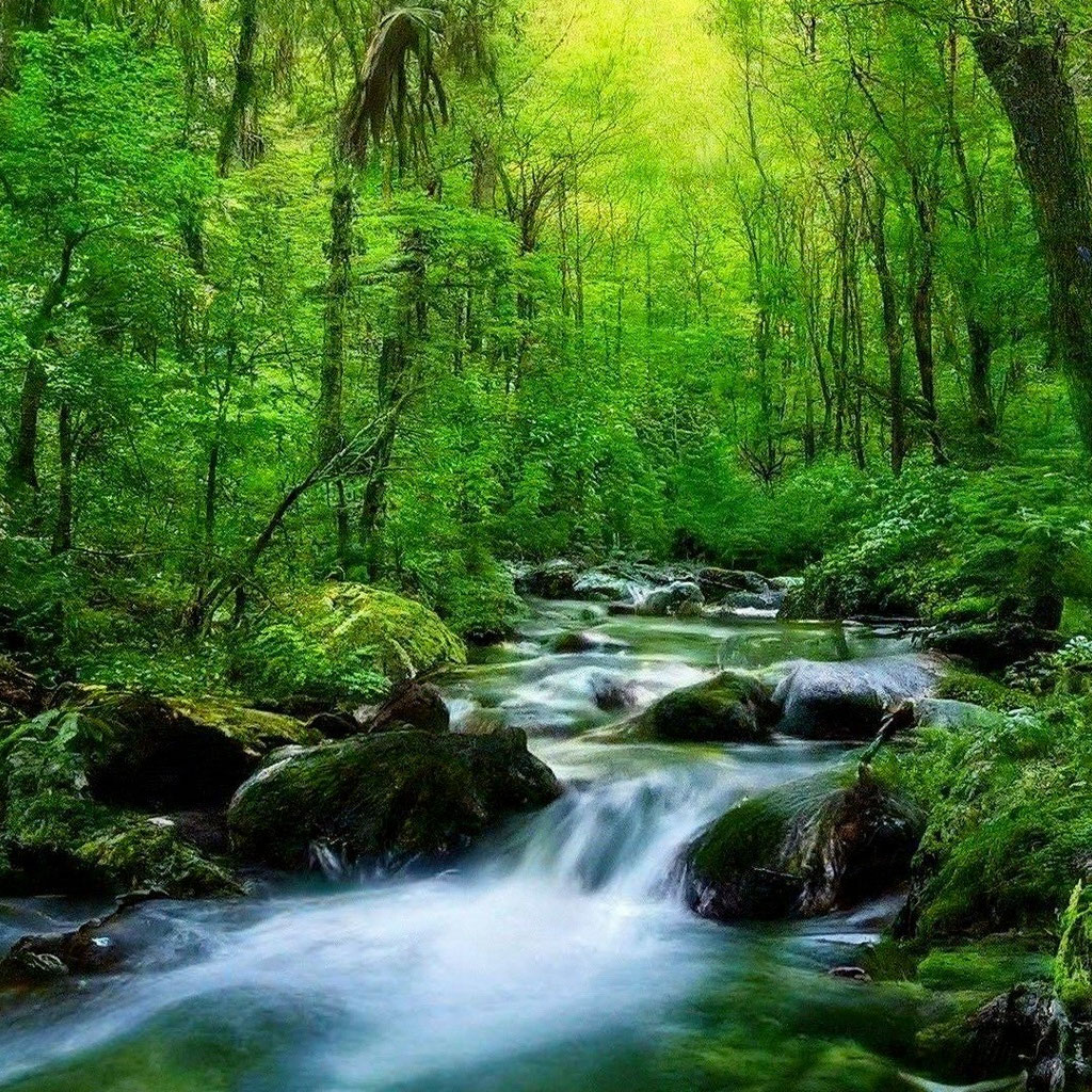 Природа, лес, река, звуки природы, …» — создано в Шедевруме