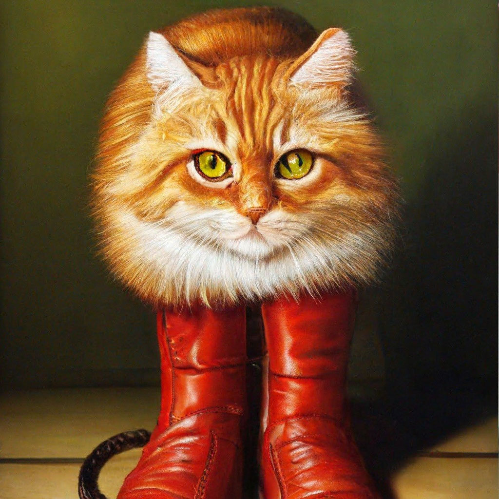 Сибирский рыжий кот в валенках» — создано в Шедевруме