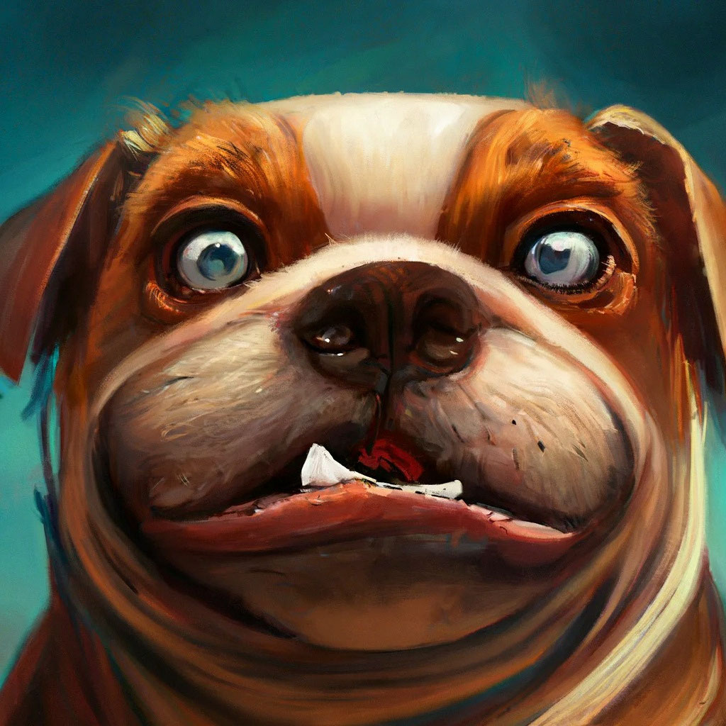Пьяная собака с дурацкой улыбкой» — создано в Шедевруме