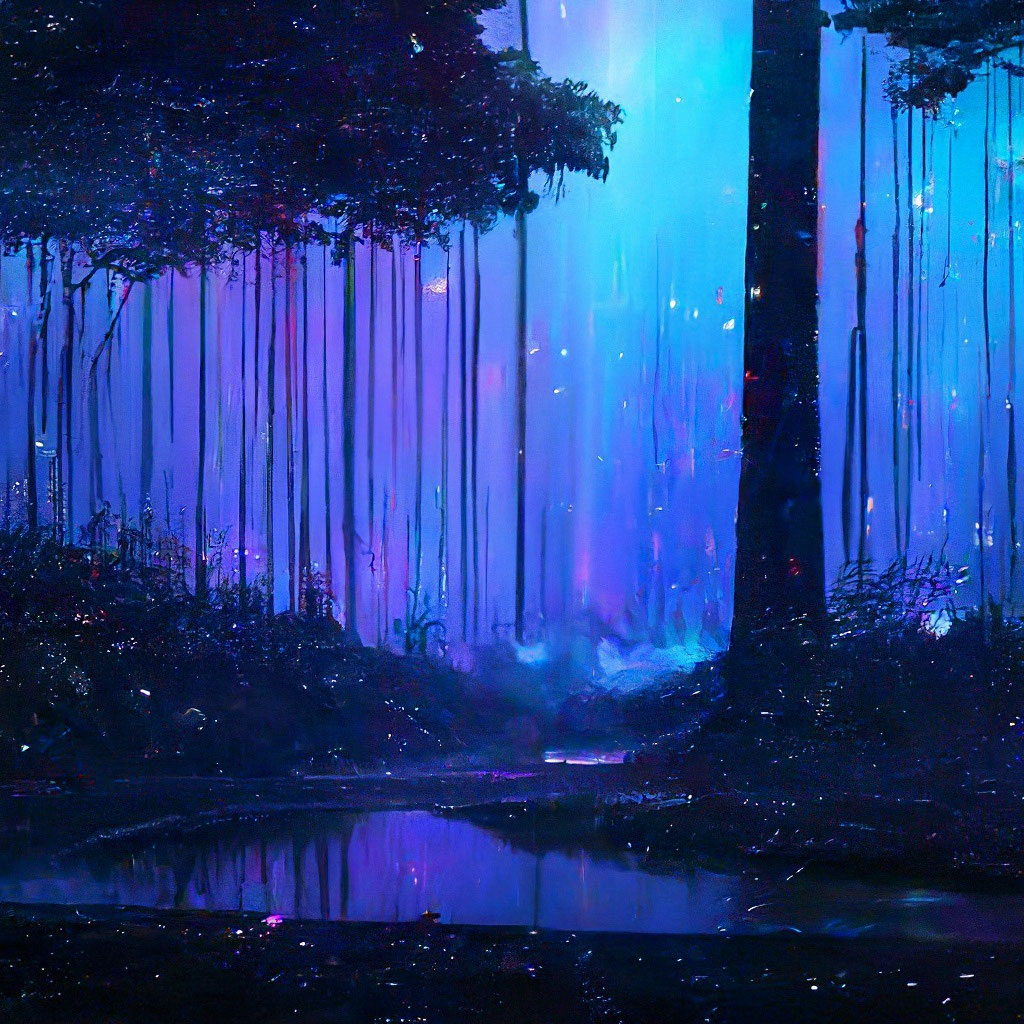 Ночной неоновый дождь, эстетично, …» — создано в Шедевруме
