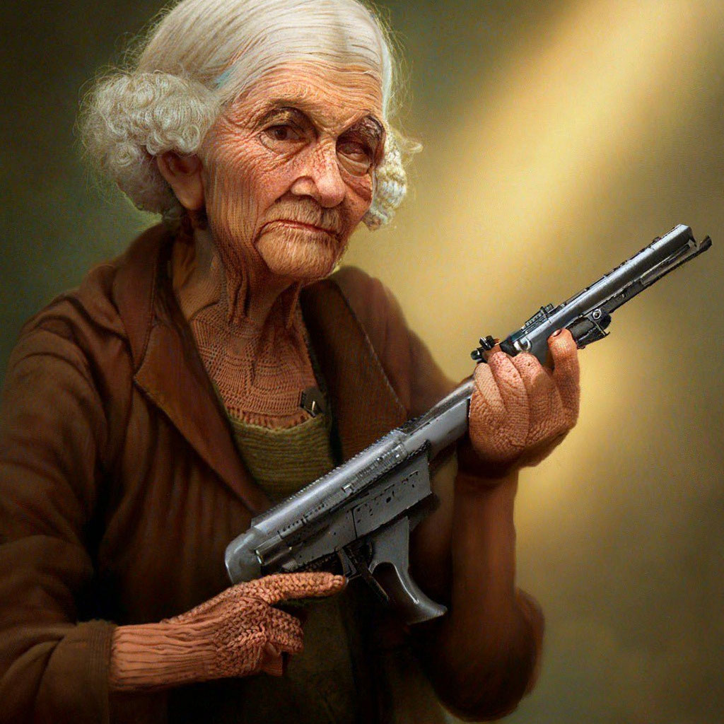 «Бабка с пистолетом» — создано в Шедевруме