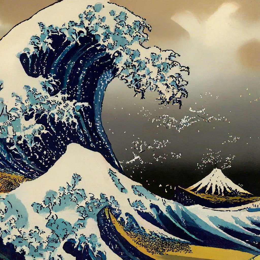 Картина в стиле Кацусика Хокусай,…» — создано в Шедевруме