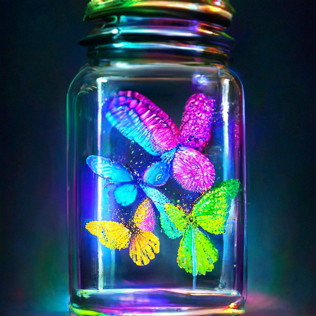 Фотообои Разноцветные бабочки