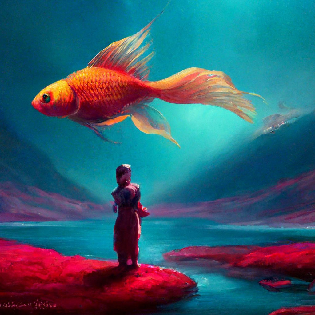 «Золотая рыбка в рубиновой реке6» — создано в Шедевруме