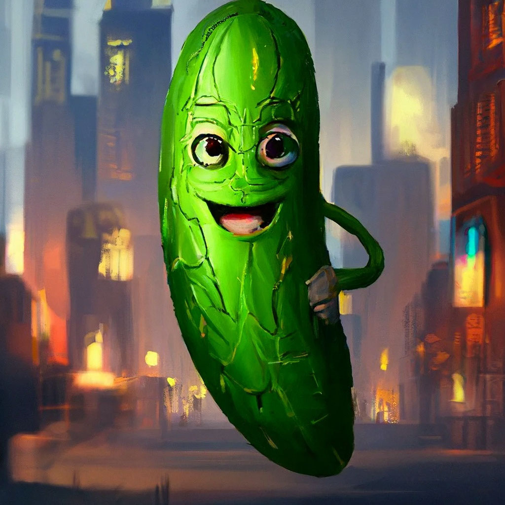 «Огурец уехал в город чтоб строить …» — создано в Шедевруме