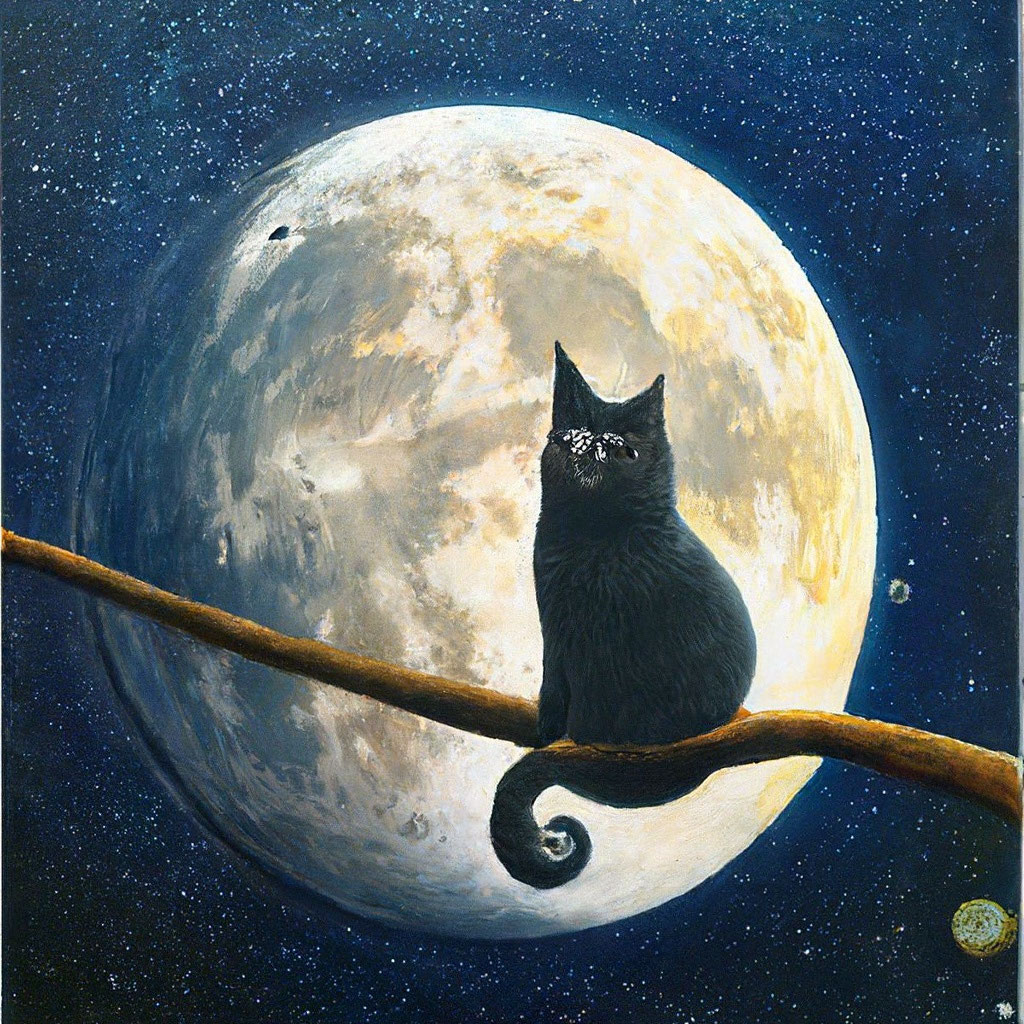 Коты на луне