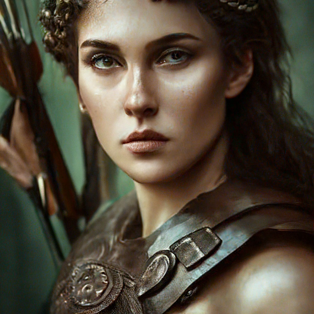 «Artemis goddess of the hunt, with …» — создано в Шедевруме