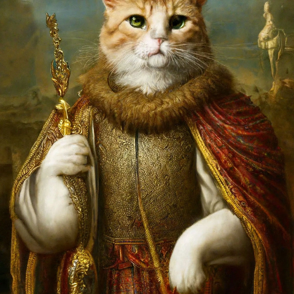 «Кот одна лапа , корона на голове, …» — создано в Шедевруме
