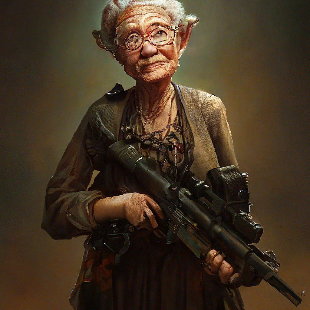 Стоковые фотографии по запросу Granny with a gun