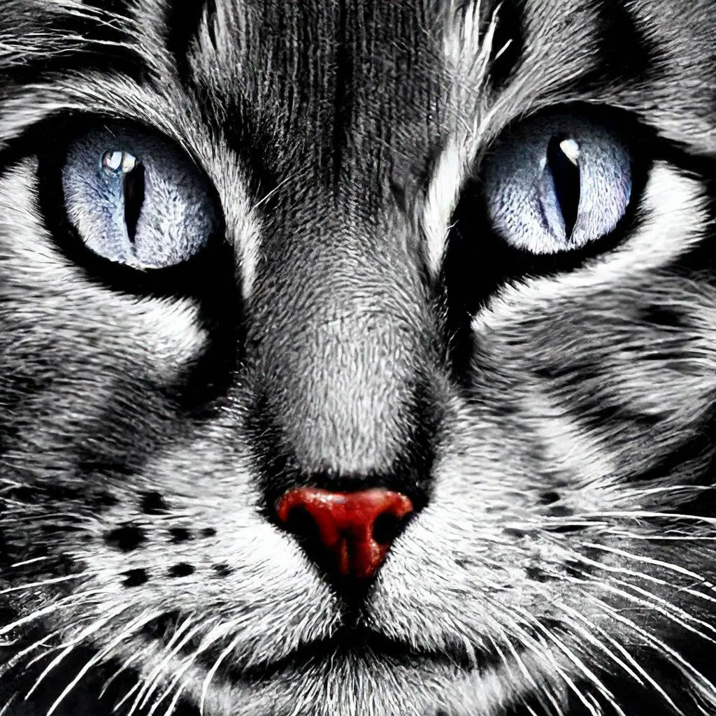 Кот с человеческими глазами, 4k» — создано в Шедевруме