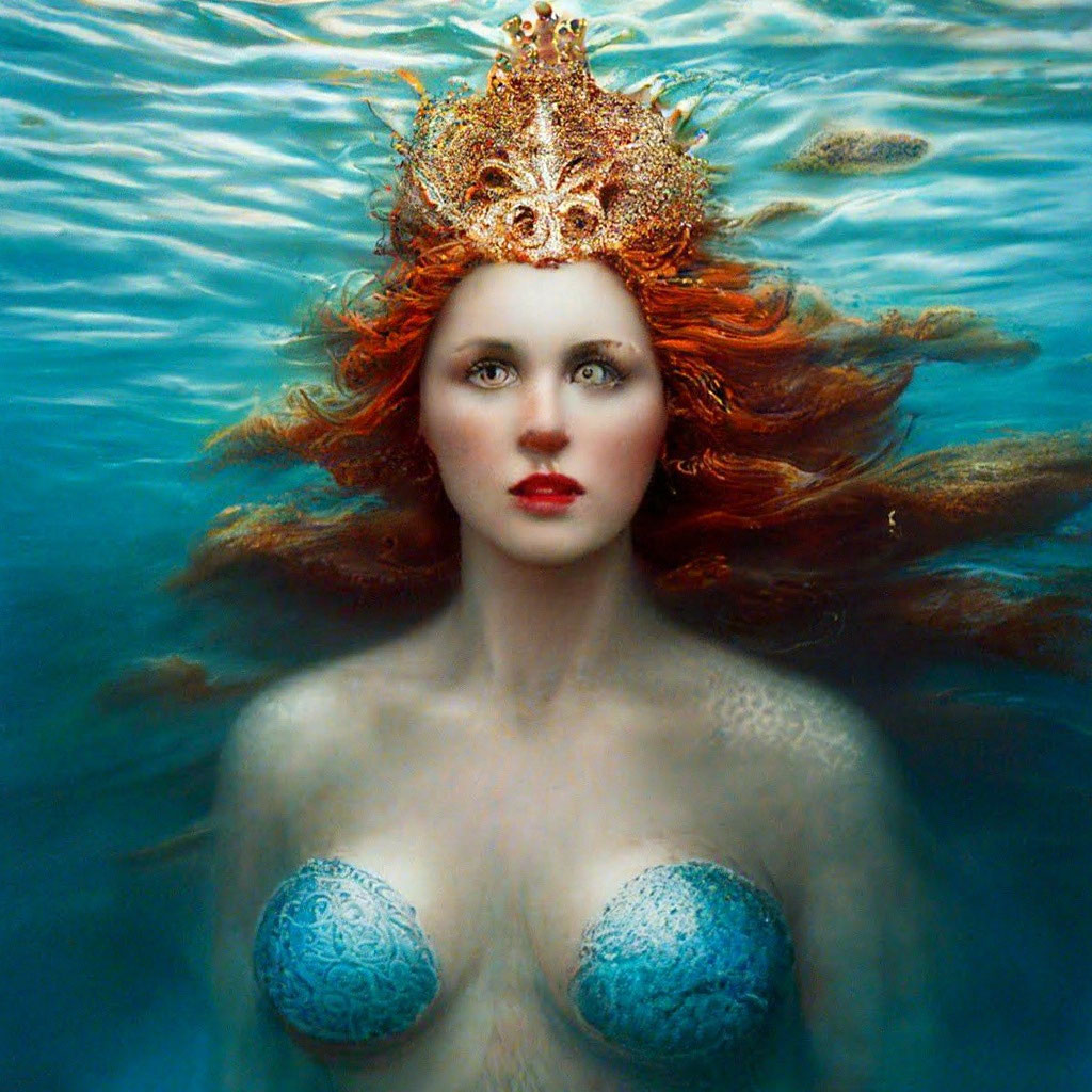 «Морская царица,волны,глубина» — создано в Шедевруме