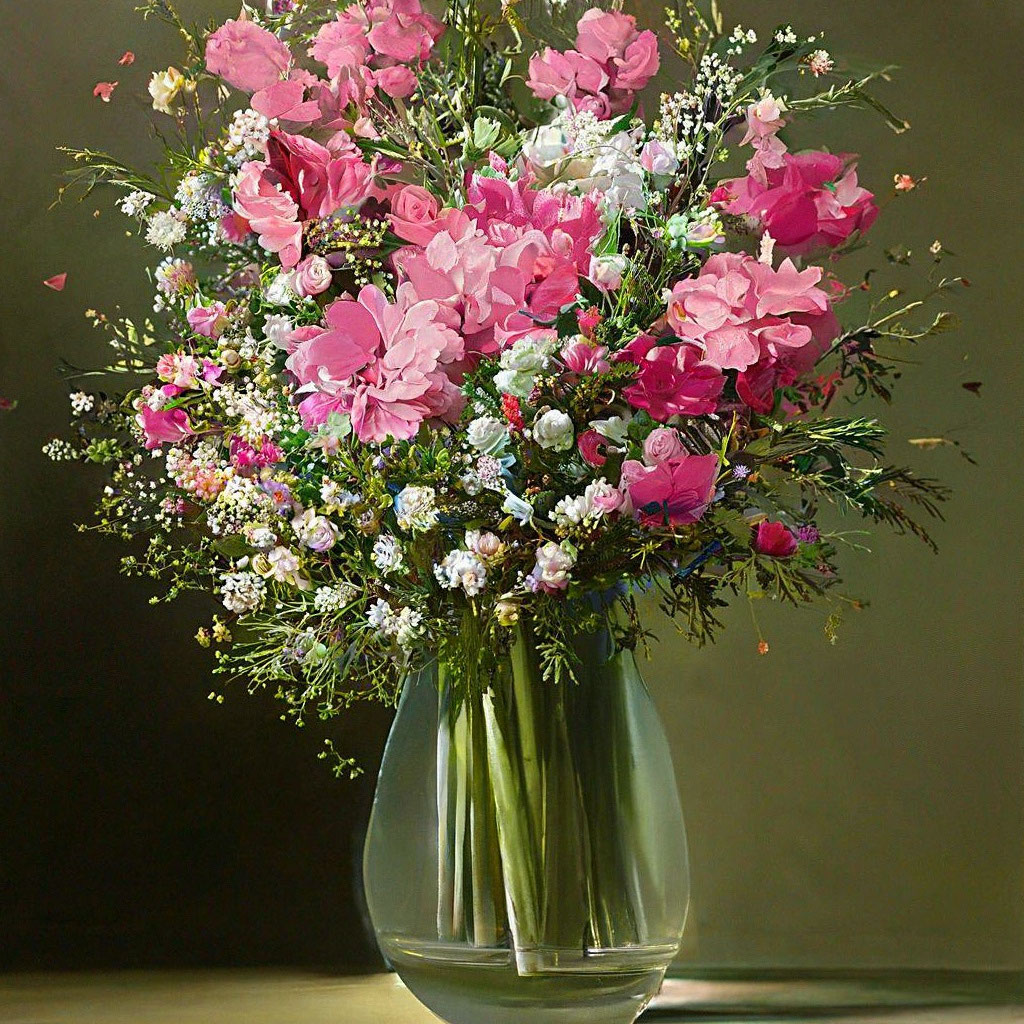 Букет из мелких розовых цветочков и…» — создано в Шедевруме