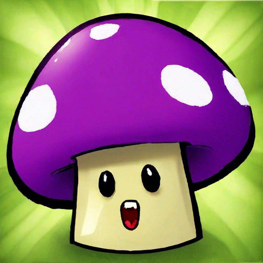 purple mushroom with a mouth-shaped hole from the game plants vs zombies.